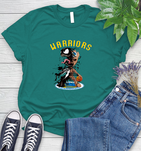 NBA Golden State Warriors Basketball Venom Groot Guardians Of The Galaxy Women's T-Shirt 12