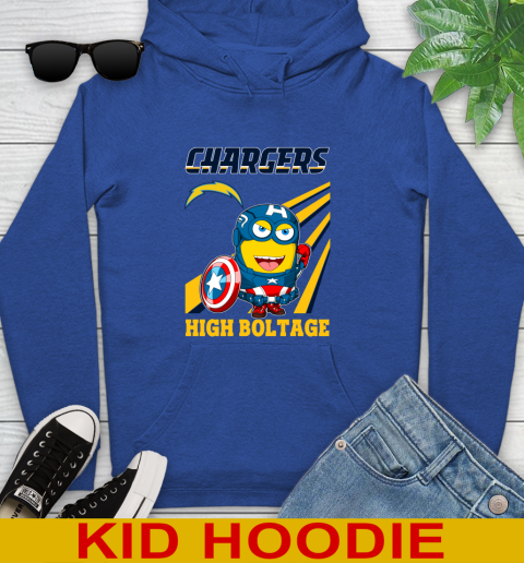 NFL Football Los Angeles Chargers Captain America Marvel Avengers Minion Shirt Youth Hoodie 10