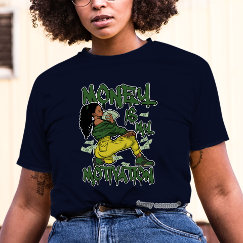 Jordan 5 Oregon Matching Sneaker Tshirt For Woman For Girl Money Is My Motivation Hipster Hip Hop Black Jordan Shirt