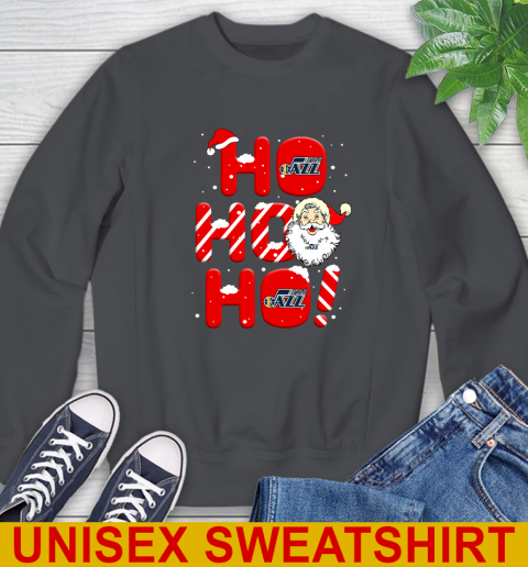 Utah Jazz NBA Basketball Ho Ho Ho Santa Claus Merry Christmas Shirt Sweatshirt 7
