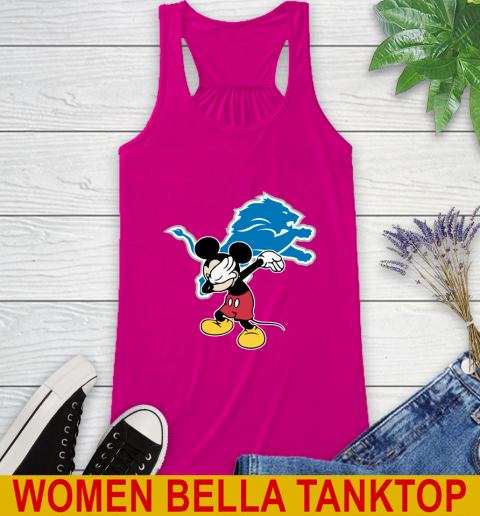 Detroit Lions NFL Football Dabbing Mickey Disney Sports Racerback Tank 8