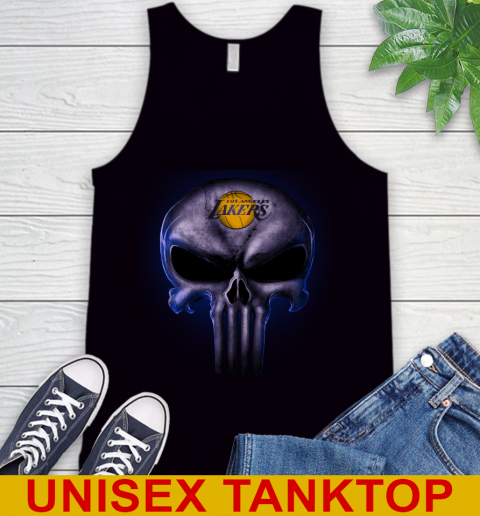Los Angeles Lakers NBA Basketball Punisher Skull Sports Tank Top