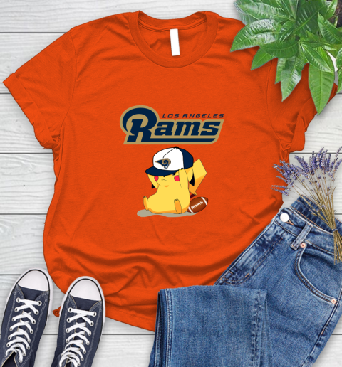 NFL Pikachu Football Sports Los Angeles Rams Women's T-Shirt 4