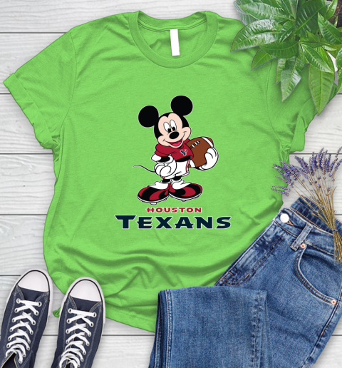 NFL Football Houston Texans Cheerful Mickey Mouse Shirt Women's T-Shirt 10