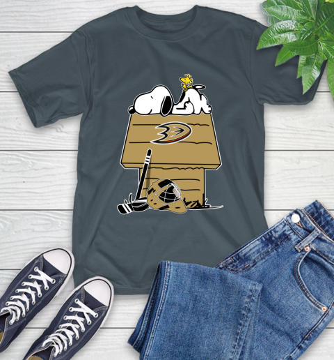 Anaheim Ducks NHL Hockey Snoopy Woodstock The Peanuts Movie T-Shirt 9