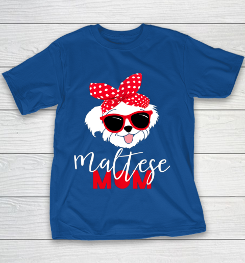 Dog Mom Shirt Dog Lovers T Shirt Maltese Mom Fur Mama Youth T-Shirt 6