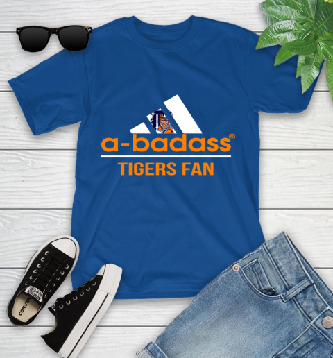 MLB A Badass Detroit Tigers Fan Adidas Baseball Sports Youth T-Shirt 12