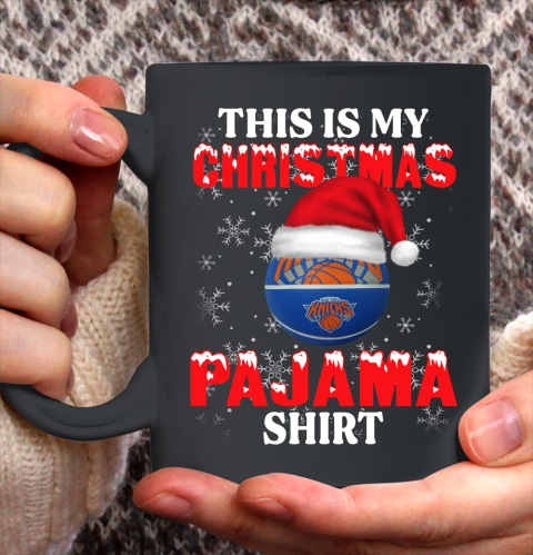 New York Knicks This Is My Christmas Pajama Shirt NBA Ceramic Mug 11oz 2