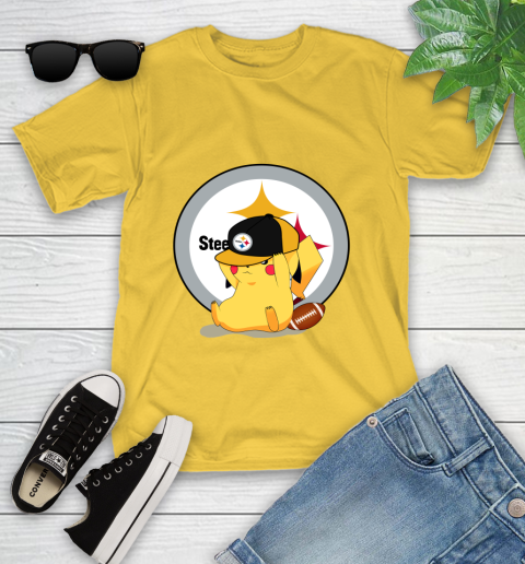 NFL Pikachu Football Sports Pittsburgh Steelers Youth T-Shirt 8