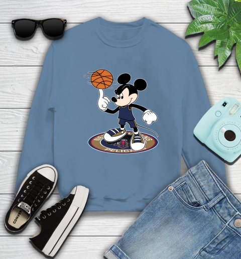 NBA Basketball New Orleans Pelicans Cheerful Mickey Disney Shirt Sweatshirt 8