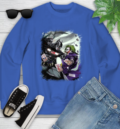 Carolina Hurricanes NHL Hockey Batman Fighting Joker DC Comics Youth Sweatshirt 8