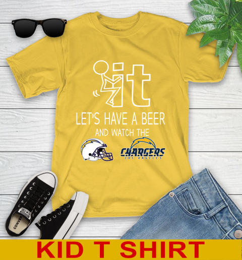 Los Angeles Chargers Football NFL Let's Have A Beer And Watch Your Team Sports Youth T-Shirt 9