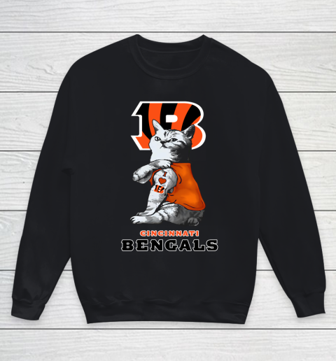 NFL Football My Cat Loves Cincinnati Bengals Youth Sweatshirt