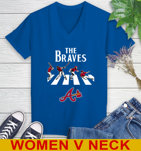 MLB Baseball Atlanta Braves The Beatles Rock Band Shirt Women's V