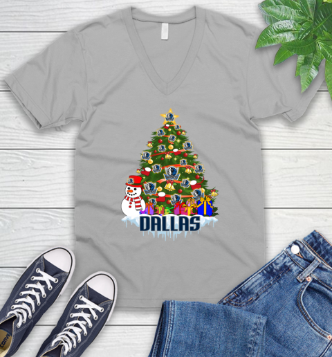 Dallas Mavericks Merry Christmas NBA Basketball Sports V-Neck T-Shirt 4