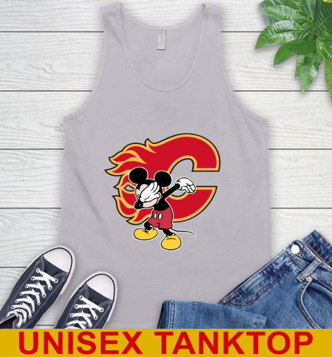 Calgary Flames NHL Hockey Dabbing Mickey Disney Sports Tank Top 4