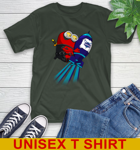 NBA Basketball Charlotte Hornets Deadpool Minion Marvel Shirt T-Shirt 6