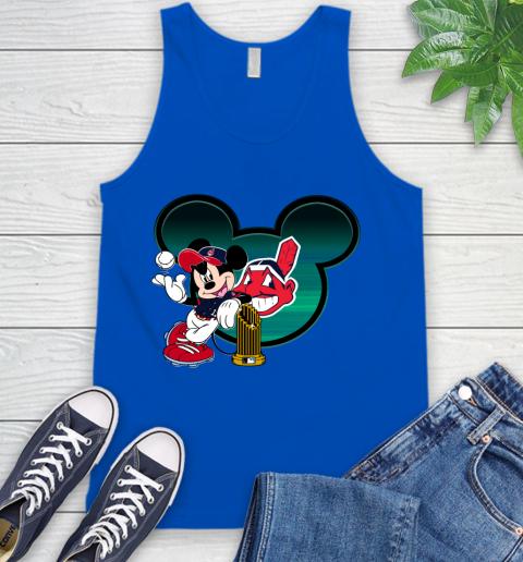 MLB Cleveland Indians The Commissioner's Trophy Mickey Mouse Disney Tank Top 5