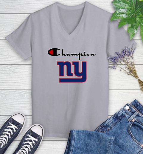 Klimaanlæg Forsendelse Scan NFL Football New York Giants Champion Shirt Women's V-Neck T-Shirt | Itees  Global