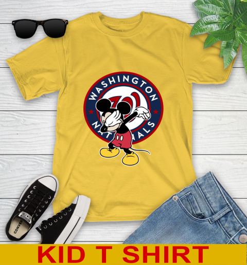 Washington Nationals MLB Baseball Dabbing Mickey Disney Sports Youth T-Shirt 8