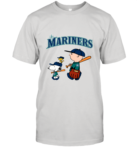 Seatlle Mariners Let's Play Baseball Together Snoopy MLB Unisex Jersey Tee