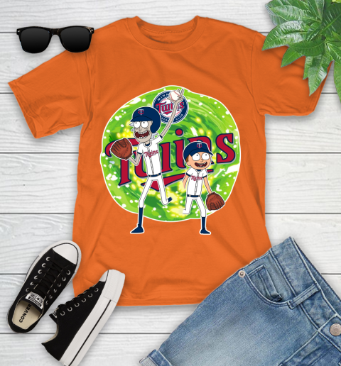 MLB Minnesota Twins Rick And Morty Baseball Sports Youth T-Shirt 7