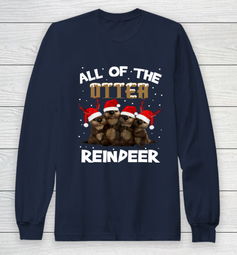 All Of Otter Reindeer Christmas Pajamas Tshirt Xmas Long Sleeve T-Shirt 2