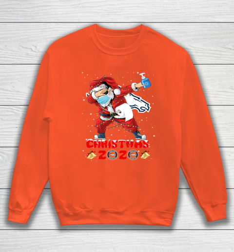 Denver Broncos Funny Santa Claus Dabbing Christmas 2020 NFL Sweatshirt 3