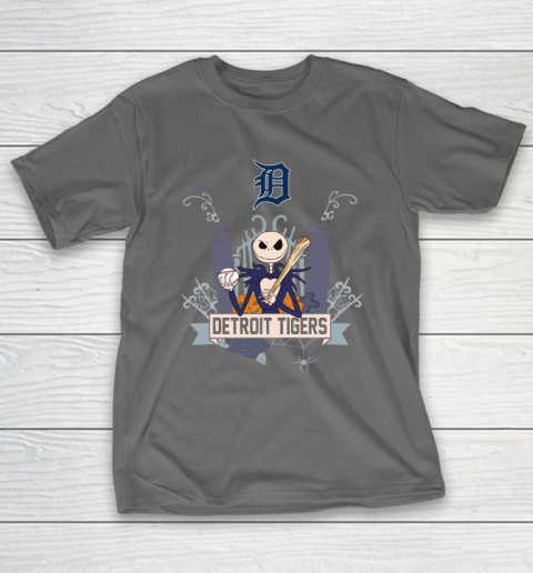 MLB Detroit Tigers Baseball Jack Skellington Halloween T-Shirt 8