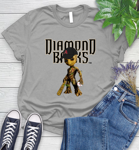 MLB Arizona Diamondbacks Groot Guardians Of The Galaxy Baseball Women's T-Shirt 10