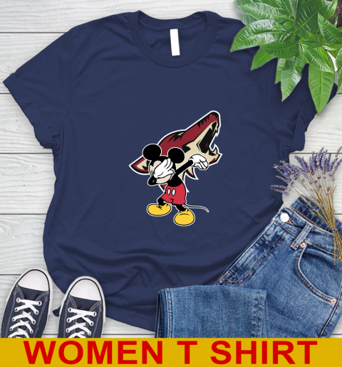 Arizona Coyotes NHL Hockey Dabbing Mickey Disney Sports Women's T-Shirt 12