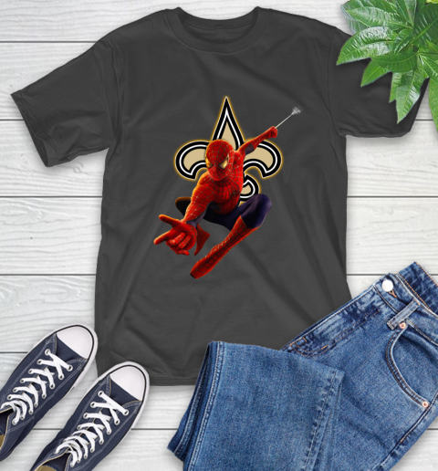 NFL Spider Man Avengers Endgame Football New Orleans Saints T-Shirt 2