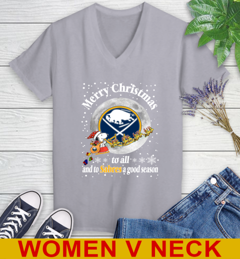 Buffalo Sabres Merry Christmas To All And To Sabres A Good Season NHL Hockey Sports Women's V-Neck T-Shirt 4
