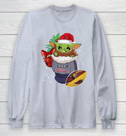 Arizona Cardinals Christmas Baby Yoda Star Wars Funny Happy NFL Long Sleeve T-Shirt 6