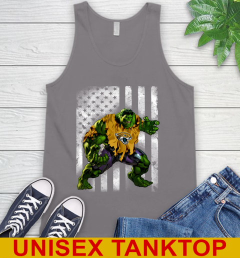 Jacksonville Jaguars Hulk Marvel Avengers NFL Football American Flag Tank Top 6