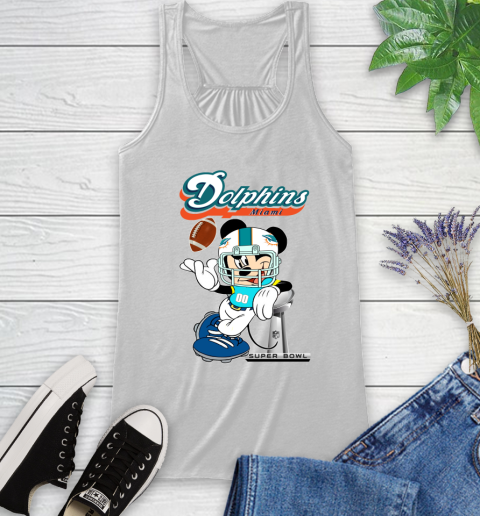 NFL Miami Dolphins Mickey Mouse Disney Super Bowl Football T Shirt Racerback Tank