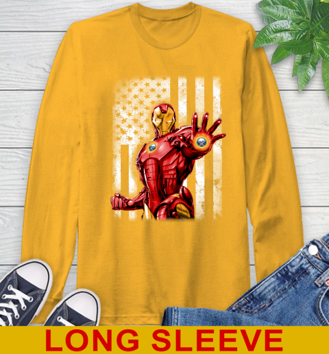 Buffalo Sabres NHL Hockey Iron Man Avengers American Flag Shirt Long Sleeve T-Shirt 2