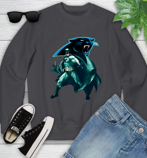 NFL Batman Football Sports Carolina Panthers Youth Sweatshirt 6