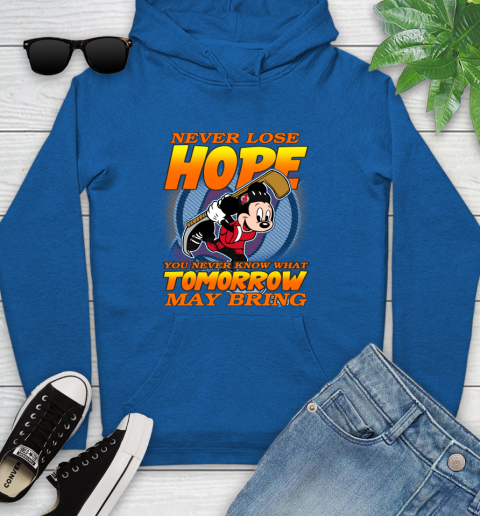 New Jersey Devils NHL Hockey ootball Mickey Disney Never Lose Hope Youth Hoodie 11