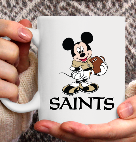 NFL Football New Orleans Saints Cheerful Mickey Mouse Shirt Ceramic Mug 15oz 2