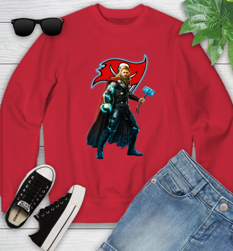 NFL Thor Avengers Endgame Football Tampa Bay Buccaneers Youth Sweatshirt 9