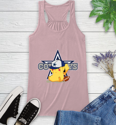 NFL Pikachu Football Sports Dallas Cowboys Racerback Tank 11