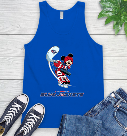 NHL Hockey Columbus Blue Jackets Cheerful Mickey Mouse Shirt Tank Top 5