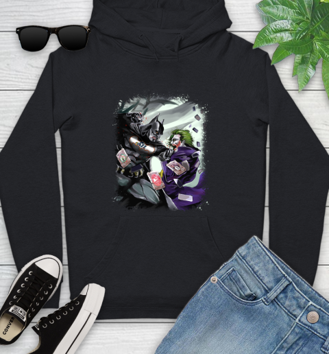 Utah Jazz MLB Basketball Batman Fighting Joker DC Comics Youth Hoodie 2