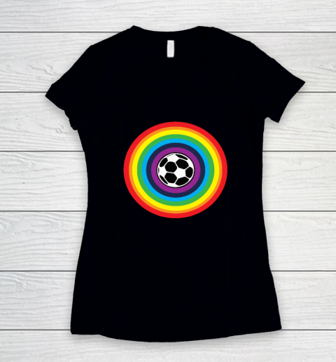 Grant Wahl Rainbow Shirt LGBT Rainbow Colours Soccer Football Worldcup 2022 Qatar Women's V-Neck T-Shirt