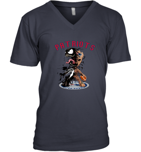 NFL New England Patriots Football Venom Groot Guardians Of The Galaxy 4B7X22vkUVl v neck unisex 8 95 151514 front navy