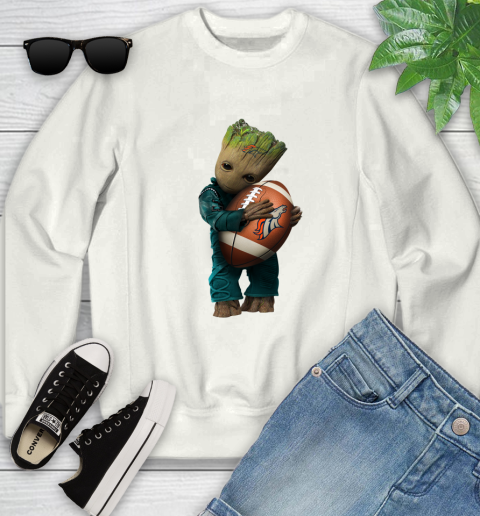 NFL Groot Guardians Of The Galaxy Football Sports Denver Broncos Youth Sweatshirt