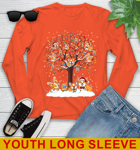 Corgi dog pet lover light christmas tree shirt 119