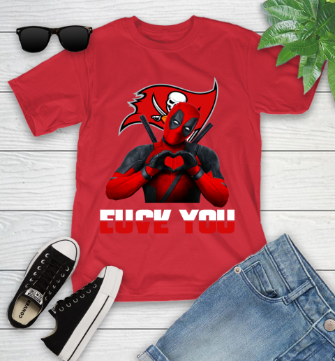 NHL Tampa Bay Buccaneers Deadpool Love You Fuck You Football Sports Youth T-Shirt 13