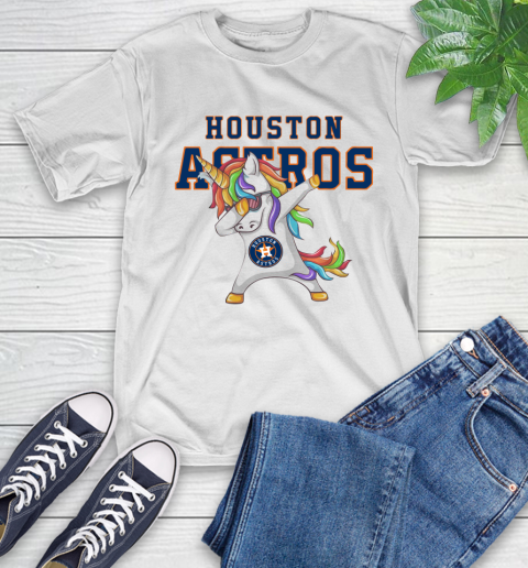 Houston Astros MLB Baseball Funny Unicorn Dabbing Sports T-Shirt